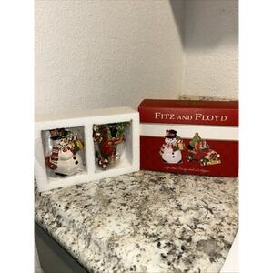 2016 Fitz And Floyd Top Hat‎ Frosty The Snowman Salt Pepper Shakers Christmas B2